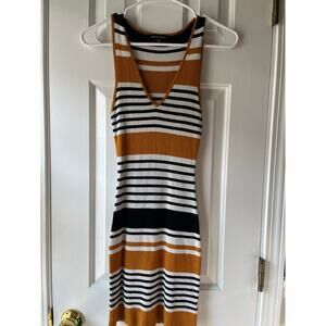 Kendall & Kylie Orange and Black Sleeveless Sheath Dress